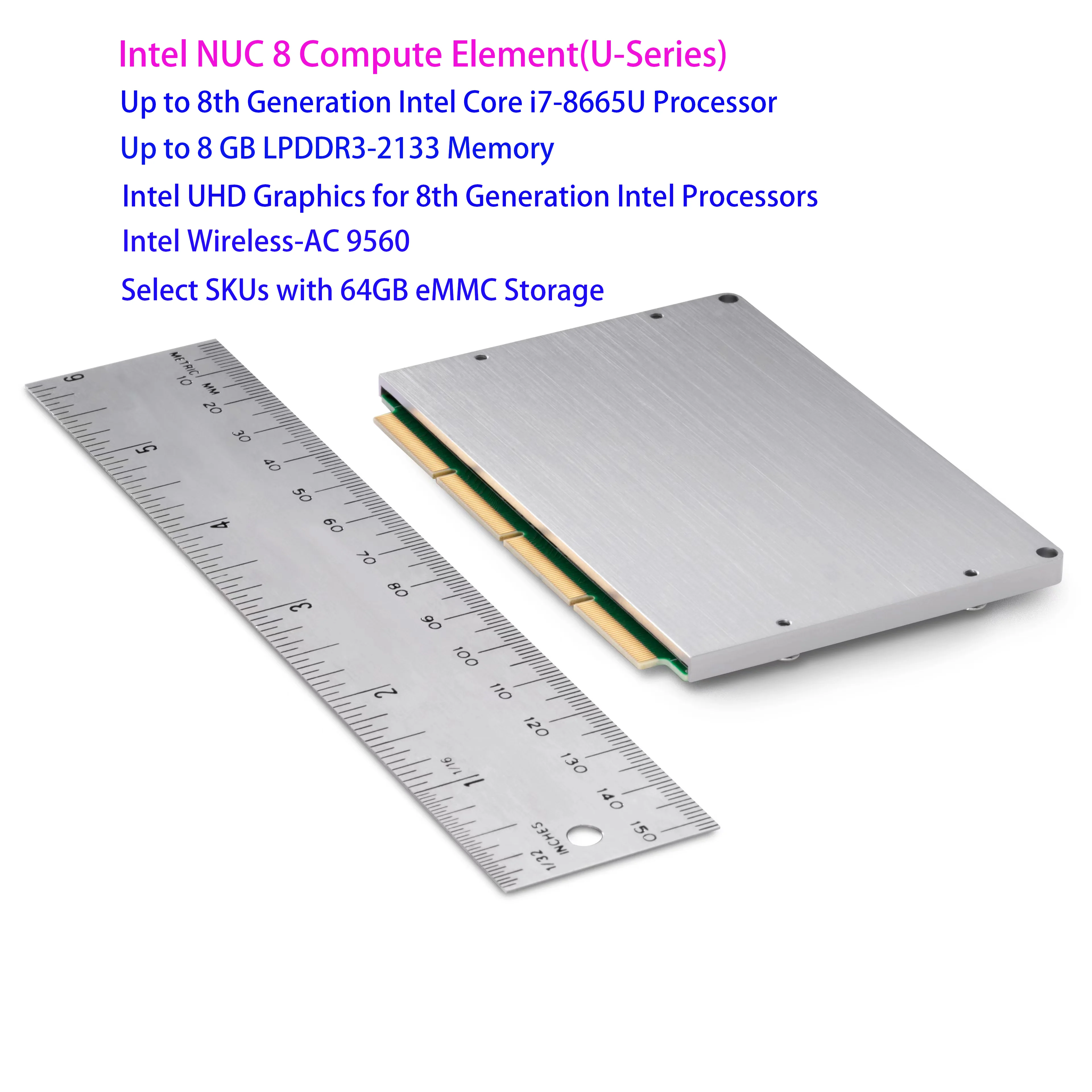 Intel NUC Element Mini PC BKCMCM2FB Core™I5-8265U (CM8i5CB) 1,6 GHz-3,9 GHz Turbo, 4 núcleos, 8 hilos, caché de 6MB, 15W, Lan Dual