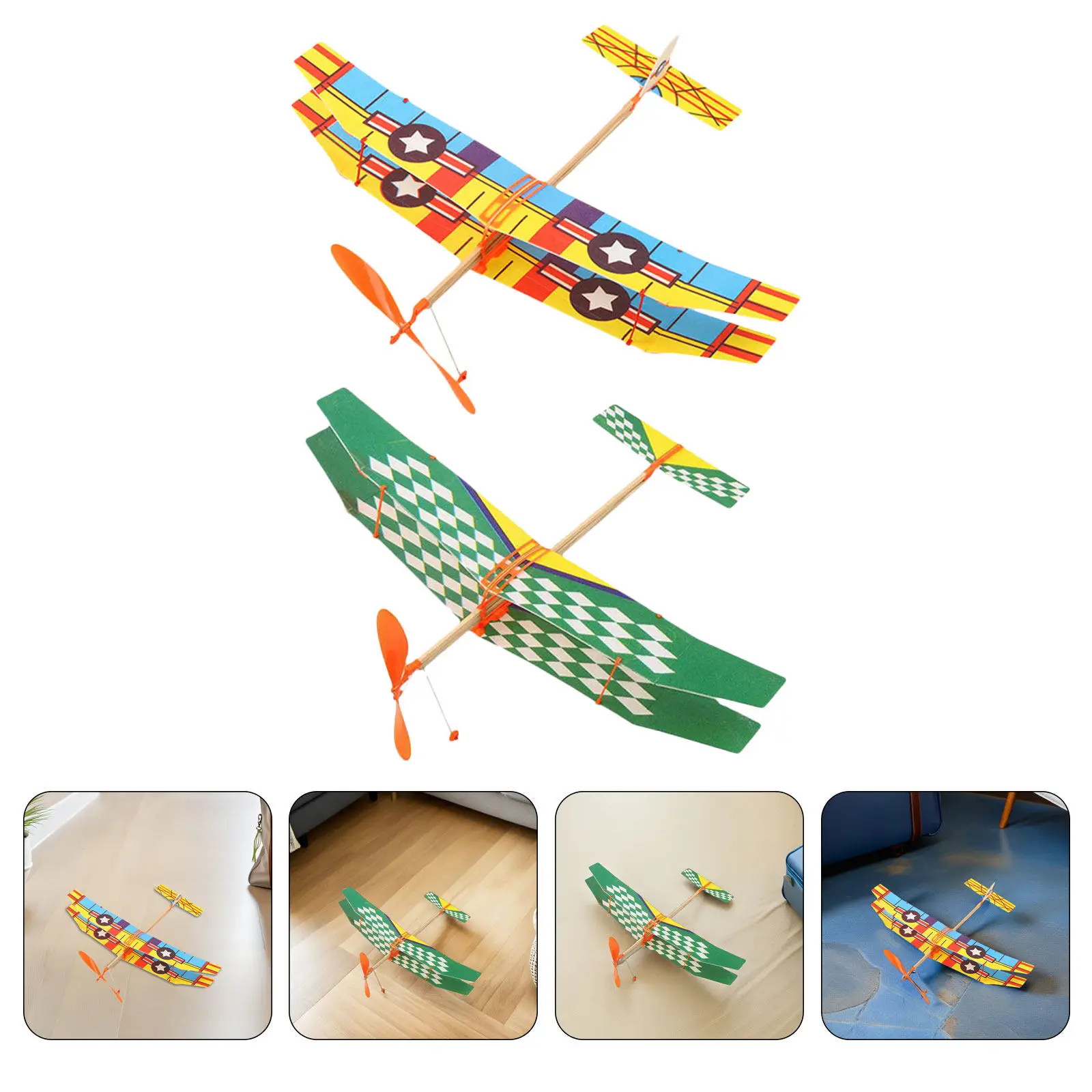 

2Pcs Assemble Yourself Rubber Band Propelled Aircraft Glider for Boys Girls Educational Plaything Enhances Problem Solving