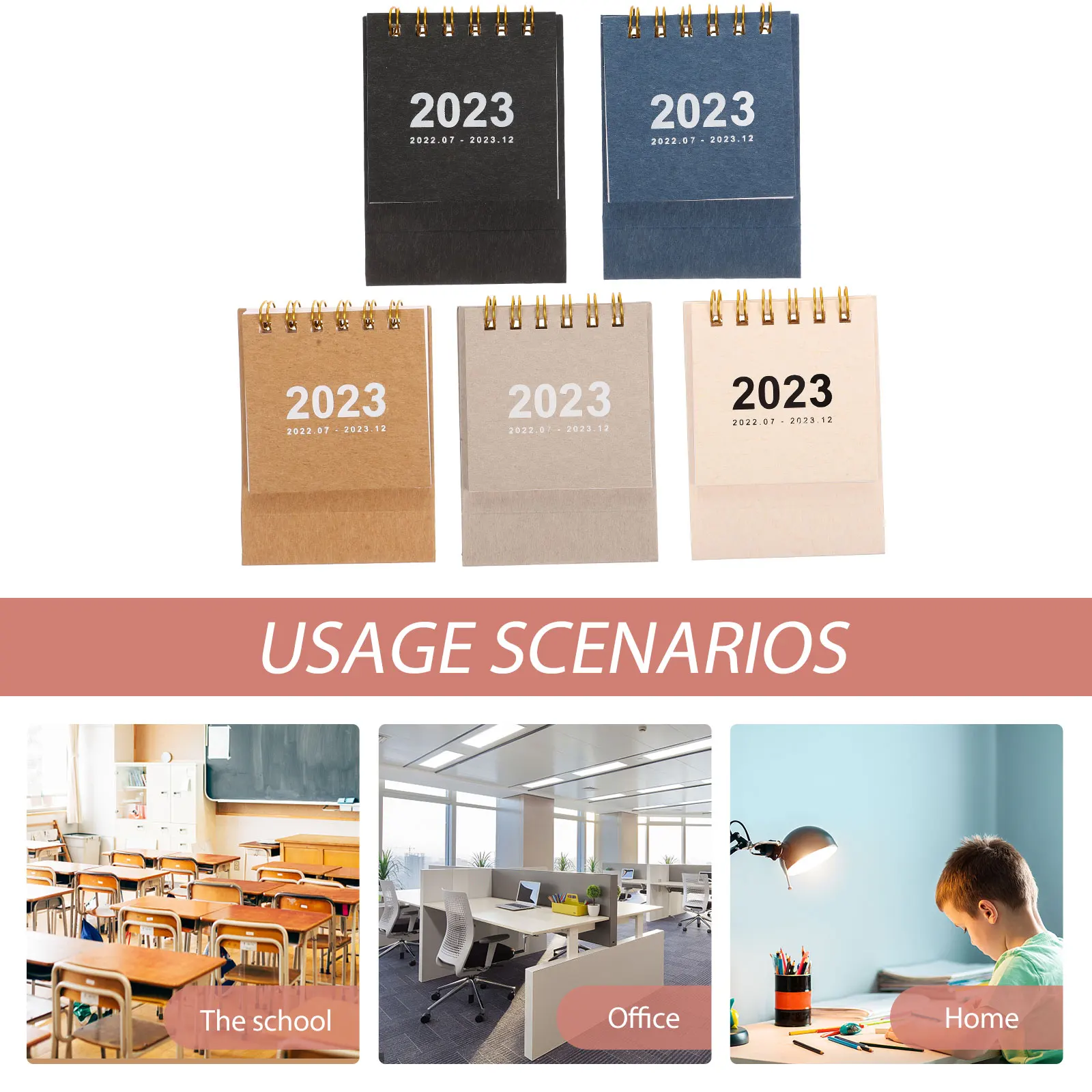

5 Pcs Mini Desk Calendar Small Standing up Desktop Flip Portable Calendars Monthly