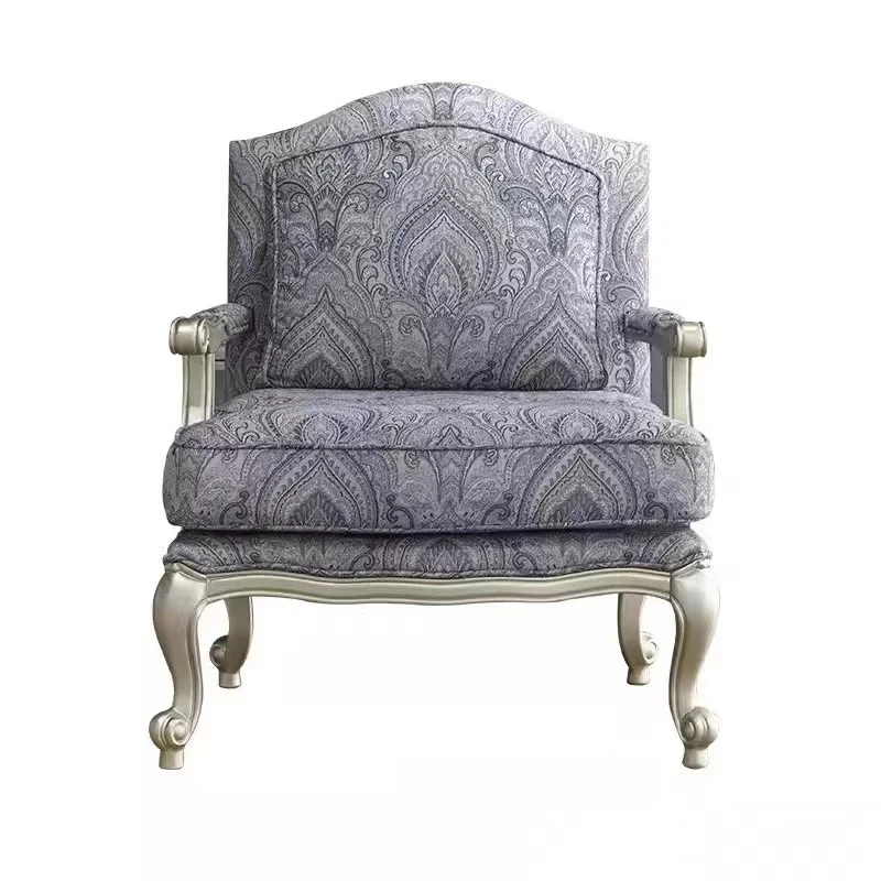 American fabric living room light luxury leisure chair single sofa chair European fabric bedroom leisure chair French balcony ch