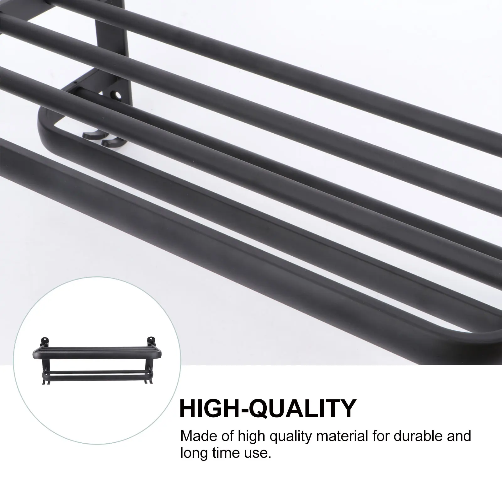 

1 set 1 Set Bath Towel Rack Vintage Wall-Mounted Towel Organizer No Punch Installation Aviation Aluminum Rust-Resistant