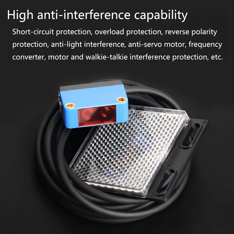Mirror reflection transparent and semi-transparent detection photoelectric switch sensor probe senses glass film blister tray