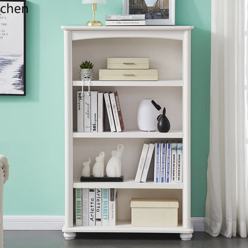 ZML Solid Wood Storage Cabinet Floor-standing Shelf Household Wall-mounted Miscellaneous Storage Bay Window Cabinet