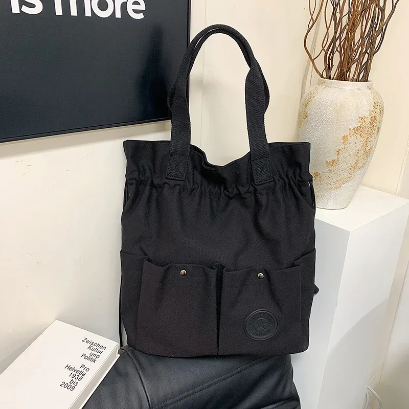 2025 Hot Selling Large Capacity Nylon Leisure Backpack Curved Shoulder Strap Outer Frame College Style Soft Popular School Bag