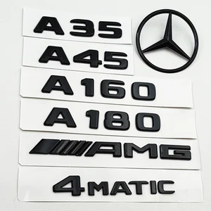 Etiqueta da estrela traseira do carro, emblema AMG para Mercedes Benz W176 W177, ABS 3D preto, emblema 4MATIC, A35, A45, A160, A180, A200, A250 letras de logotipo 12 principais vendas painel a45 amg - №1