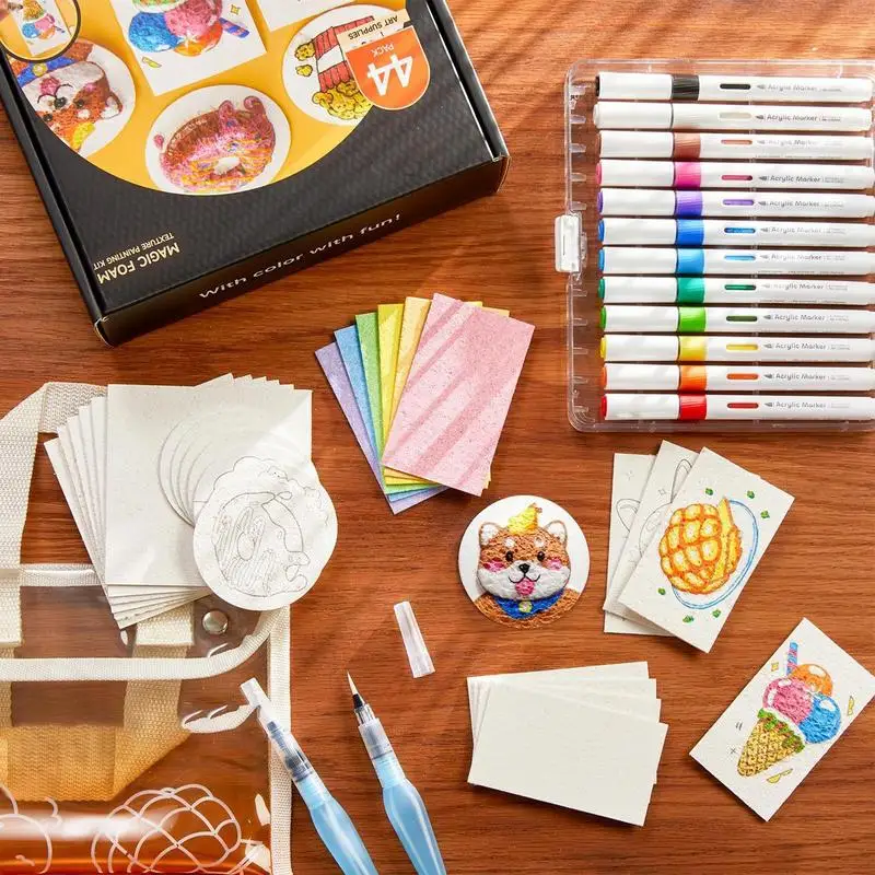 Magic Foam Texture Painting Kit Magic Foam Paper Paint Kit Learning Games Sensory Toys Educational Toys Interactive Crafting