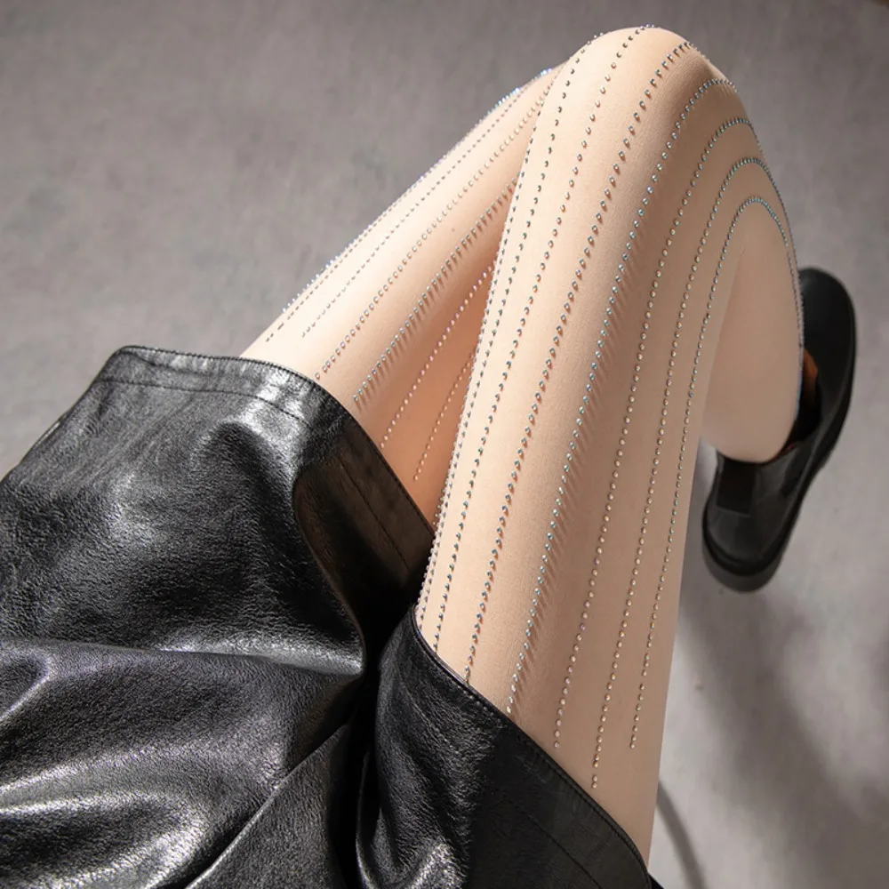 セクシーな超薄型ストッキング、黒パンスト、引っ掛かり防止ストッキング、列状ダイヤモンドストッキング、幅広サスペンダー