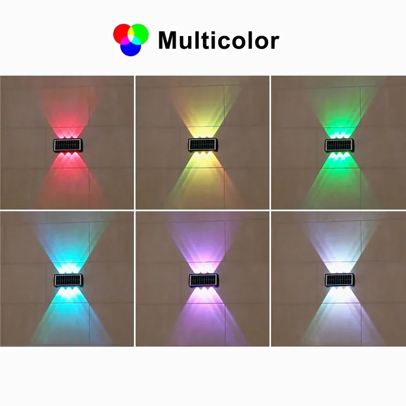 1/2 PCS Solar LED Spotlight Outdoor Waterdichte boven- en onderverlichting Zonne-energie straatlantaarn voor balkon Binnentuin - afbeelding 1