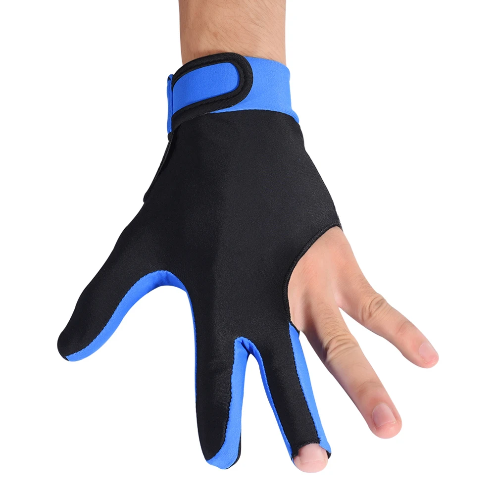 

1pc Billiards Gloves 3 Finger Billiard Glove Left Hand Non Slip Silicone Palm Elastic Wrist For Left Right Hand