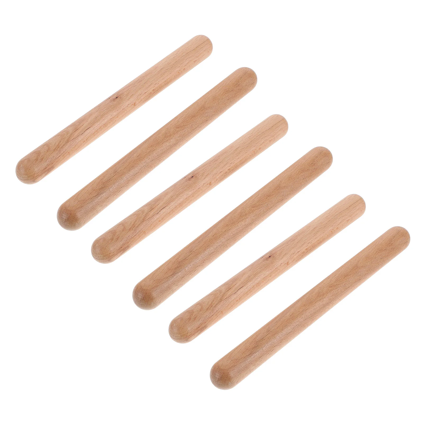 3 Pairs Solid Hardwood Claves Percussion Instrument Rhythm Sticks for Kids Children Beginners Percussion Sticks