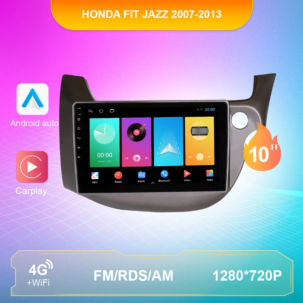 

Автомагнитола Carplay для HONDA FIT JAZZ 2007 2008 2009 2010 2011 2012 2013, автомобильный мультимедийный плеер, навигация, Авторадио 2Din