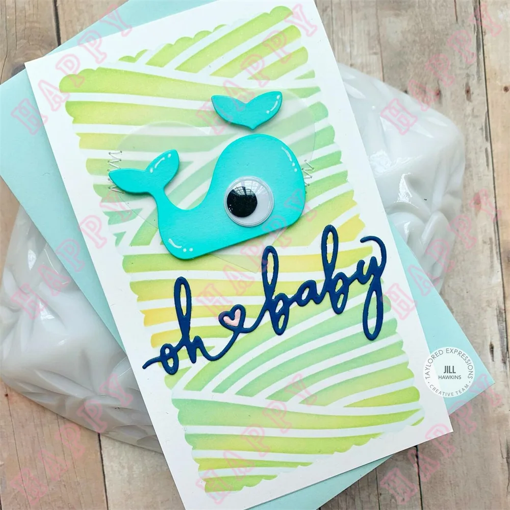 2022 New Arrival Oh Baby Script Metal Cutting Dies Scrapbook Diary Diy Decoration Manual Template Greeting Embossing Card Molds