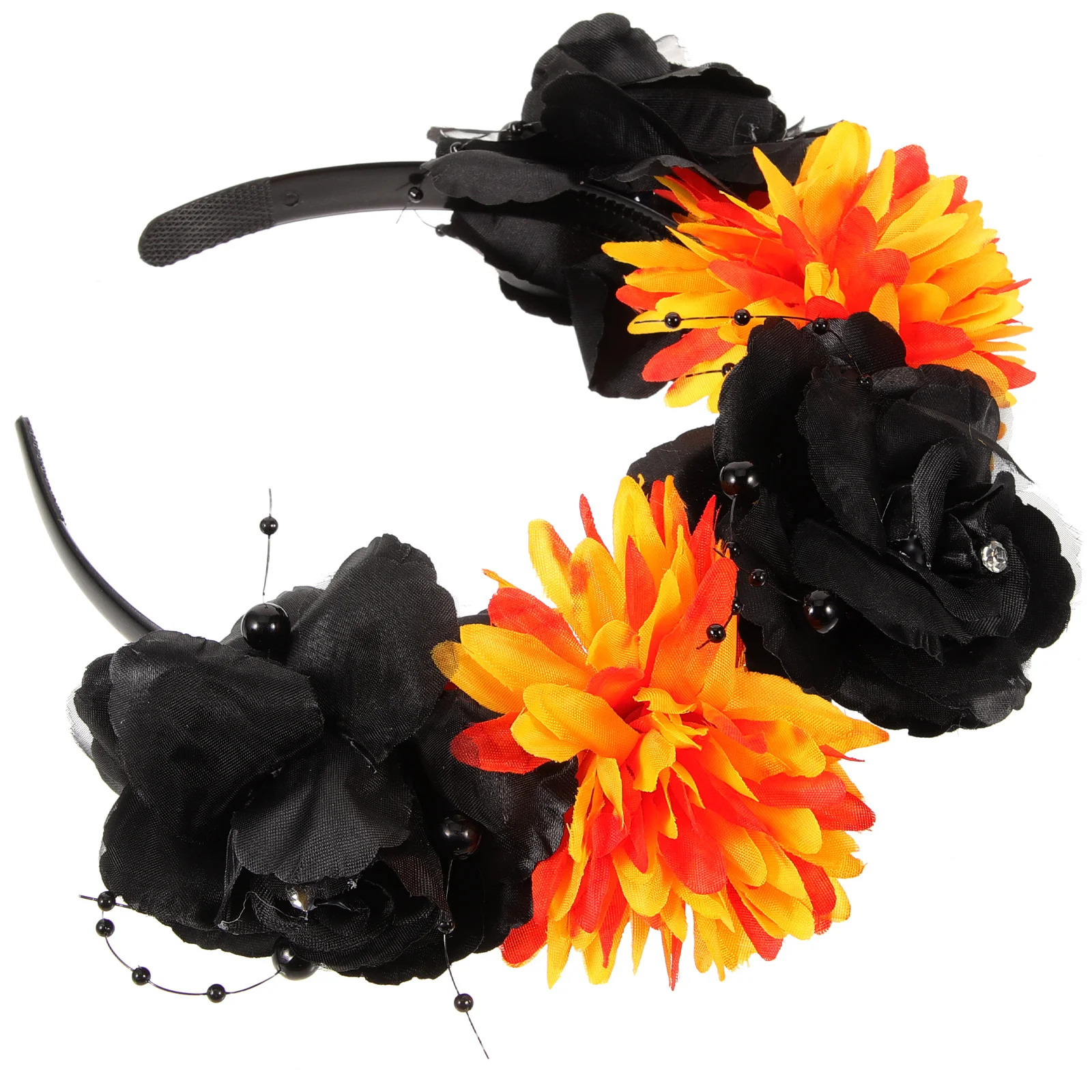 Flor artificial bandana pano gótico headpiece para o dia das bruxas do festival morto cosplay acessórios femininos