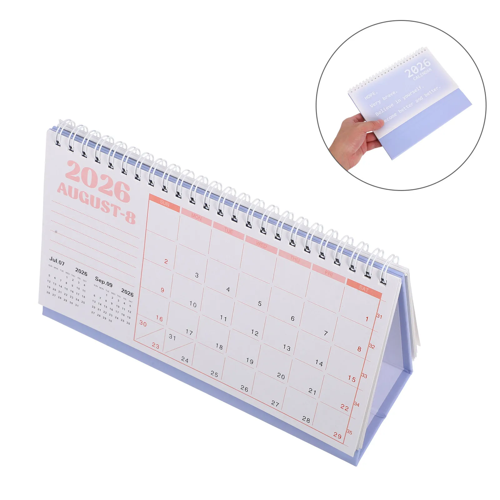 

2026 Desk Calendar Minimalist Flip Design Sturdy Paper Monthly Weekly Planner Office School Schedule Organizer
