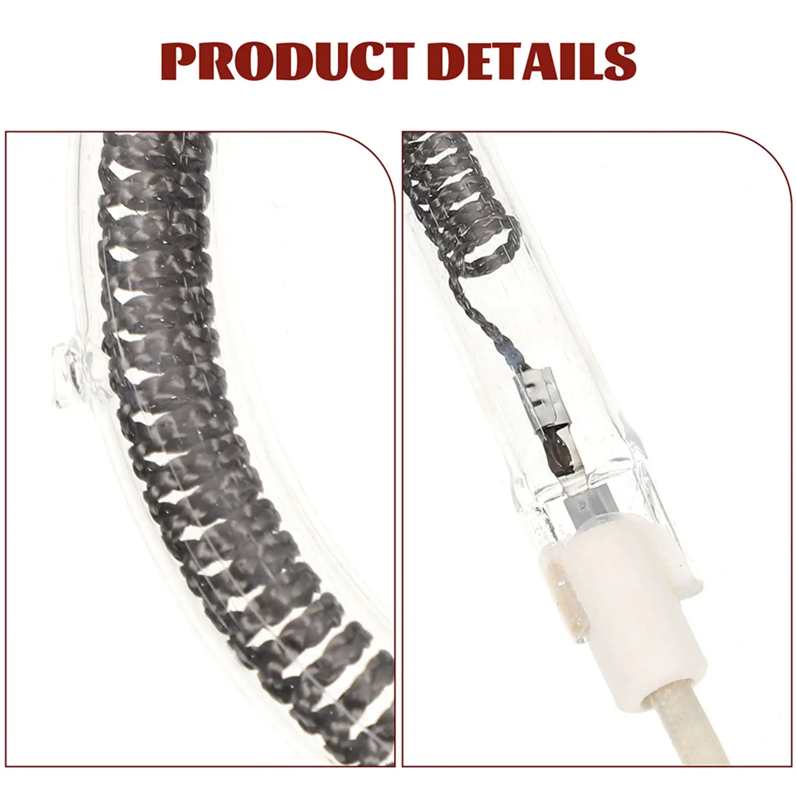 1000W Carbon Fiber Heating Element Tube for Oven Stove Hood Kitchen Living Room Heater