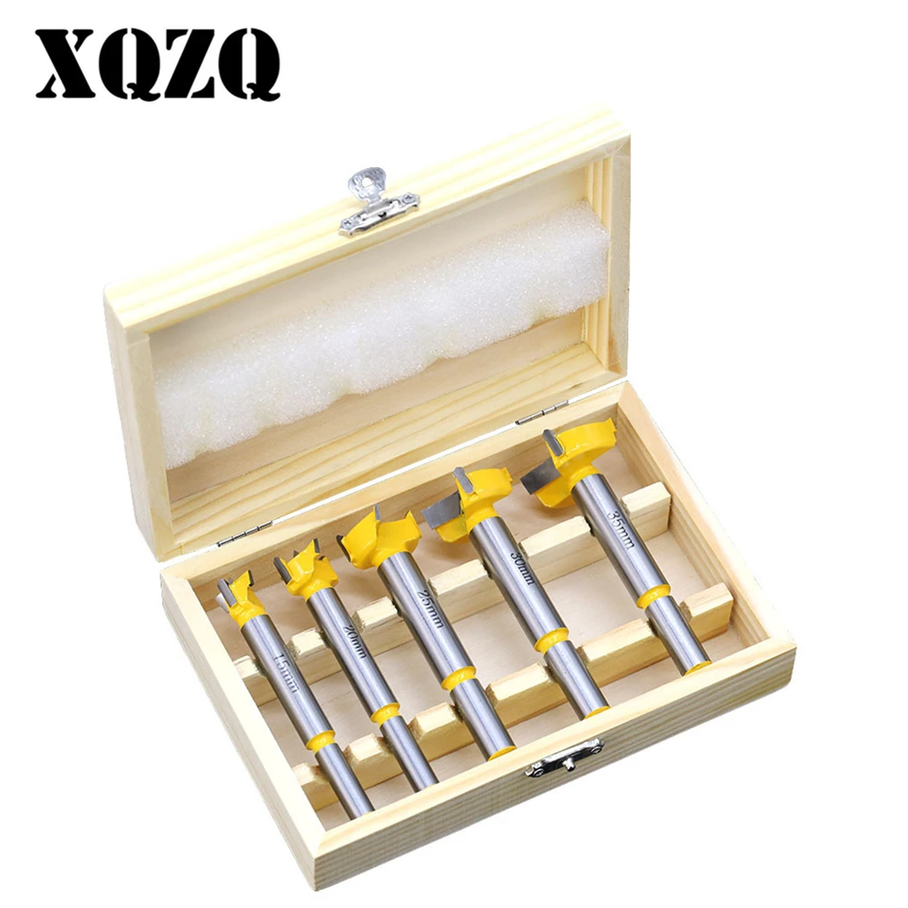 

5PCS Forstner Tips Hinge Boring Drill Bit Set for Carpentry Wood Window Hole Cutter Auger Wooden Drilling Dia 15 20 25 30 35mm