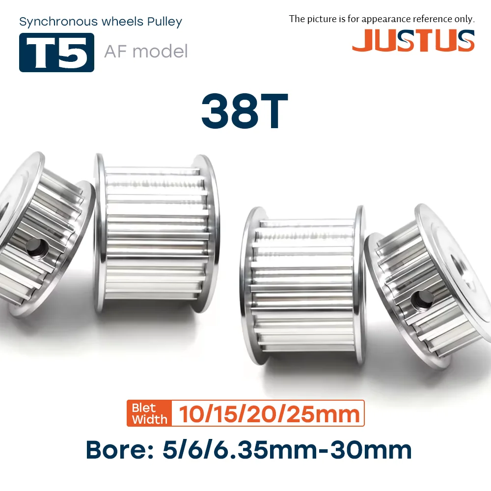 38 Teeth T5 AF Shape Synchronous Wheels Teeth Pitch 5mm Bore 5/6/6.35-30mm For T5 Timing Belt Width 10/15/20/25mm