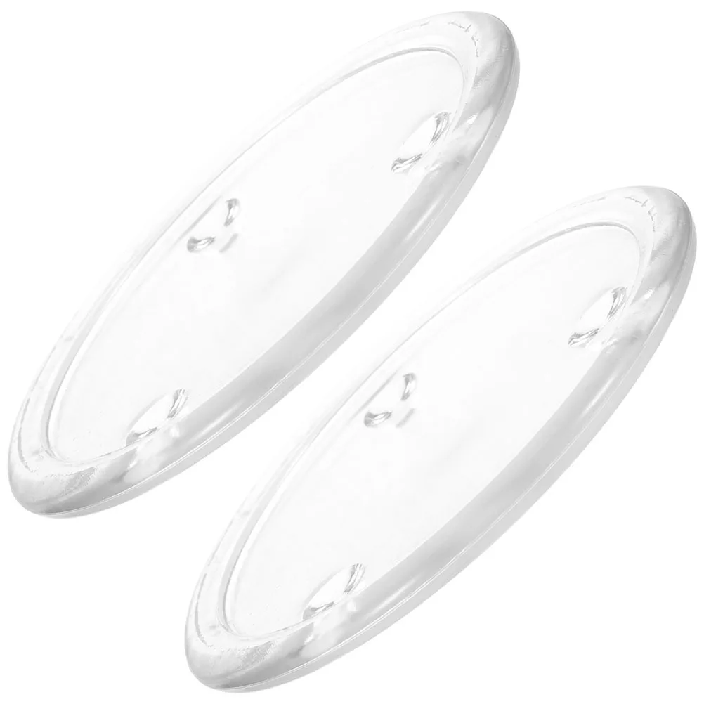 2Pcs Clear Glass Holder Plates Stable Pillar Dish Small Round Tray for Home Party Holiday Decoration