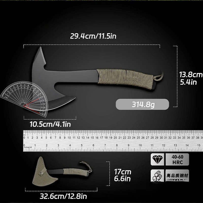 

Outdoor Multifunctional Camping Tactical Axe Mountain Cutting and Firefighting Axe Vehicle Mounted Camping Woodworking Axe
