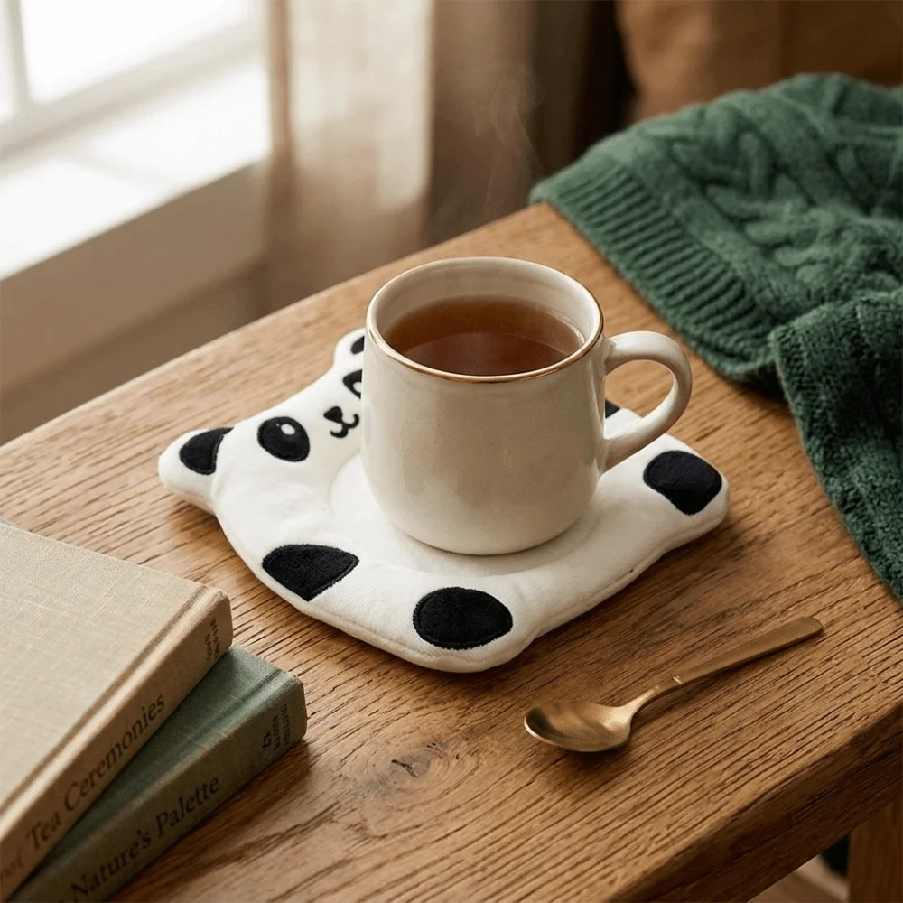 Creative Cute Cartoon Animal Fabric Coaster Soft Panda Seal Heat Insulation Pad Anti Slip Delicate Bowl Mats Dorm