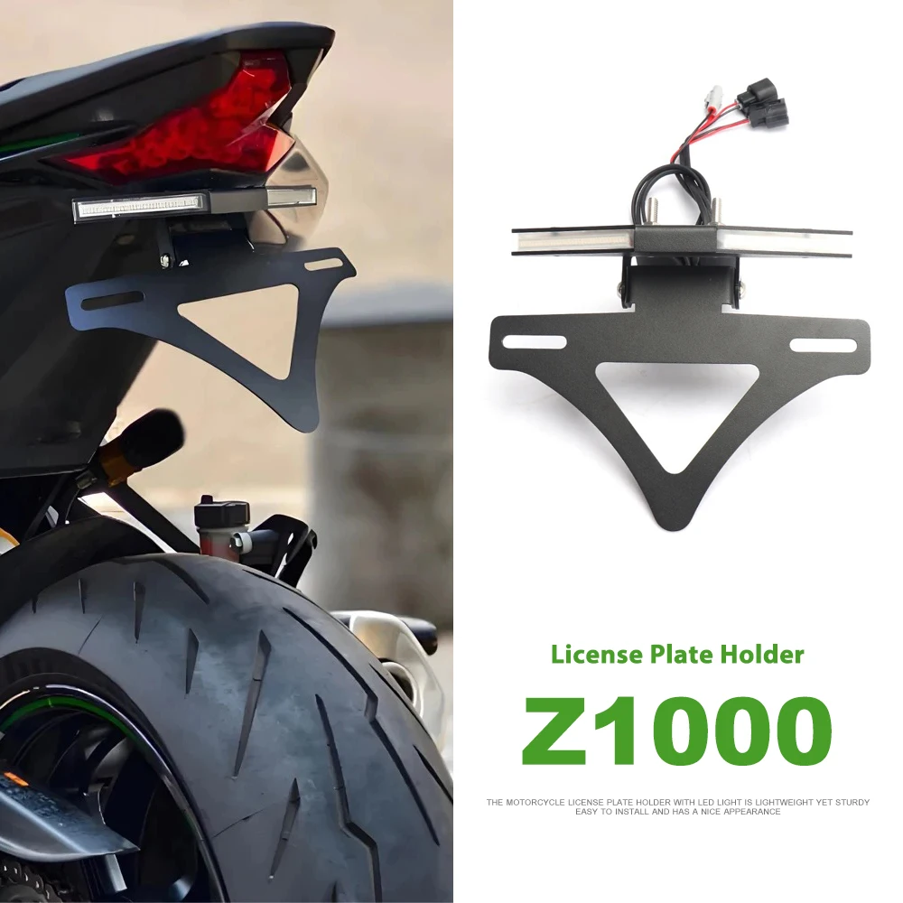 

Motorcycle Rear Tail Stock License Plate Holder Tailstock Bracket LED Tail Tidy Fender Eliminator For KAWASAKI Z1000 Z 1000