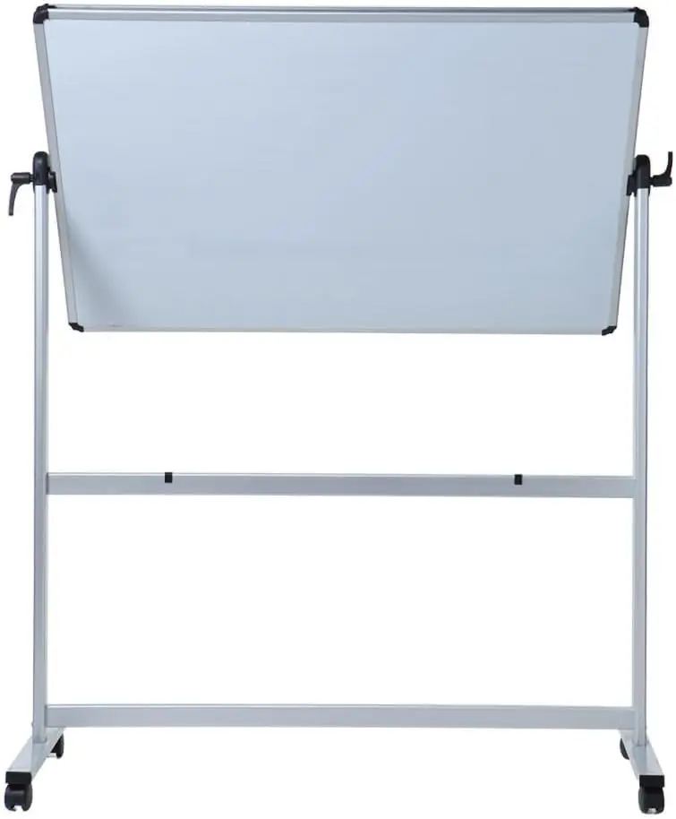 Quadro branco móvel magnético dupla face, 48 x 36 polegadas com estrutura e suporte de alumínio