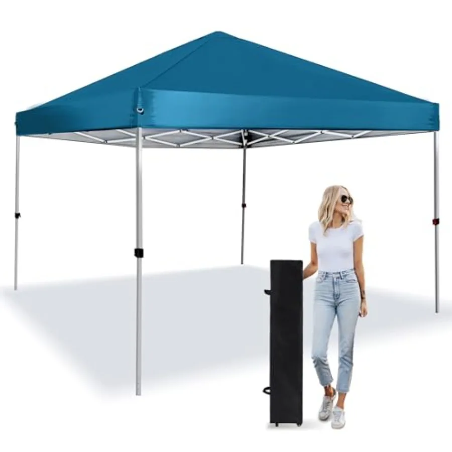 

Outdoor Pop Up Canopy 8X8 FT for Parties, Camping, Commercial Events Lake Blue Waterproof Polyester with Adjustable Straight Le
