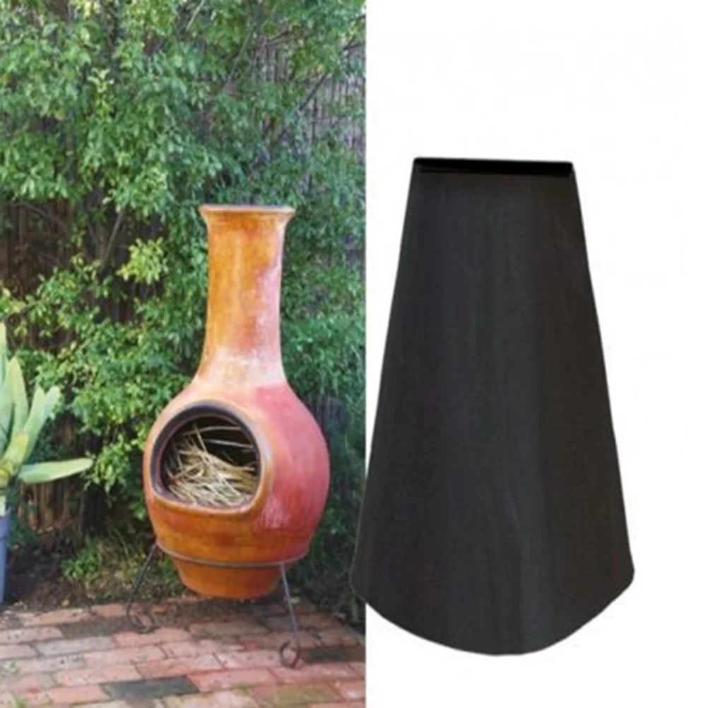 Copertura per camino da giardino Protezione per stufa da esterno impermeabile nera Riscaldatore per braciere Copertura per stufa impermeabile portatile resistente ai raggi UV