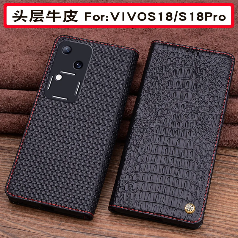 

Wobiloo Роскошный чехол-кошелек из натуральной кожи Чехлы для деловых телефонов для Vivo S19 S18 Pro Чехол для кредитной карты Слот для денег Чехол Holste