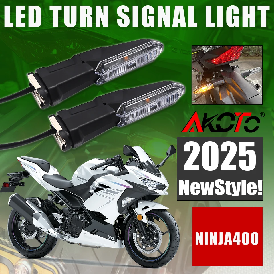 

Motorcycle Turn Signals Light For KAWASAKI NINJA 250 300 400 500 650 1000 Ninja400 Ninja650 Ninja500 2012-2025 Flashers Blinker