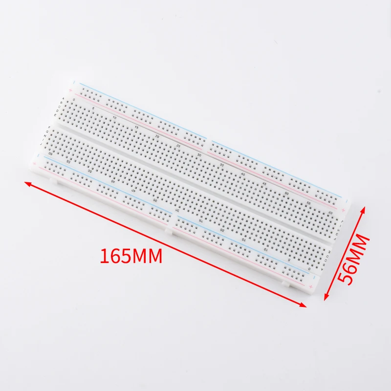 Snvi 830 Points Breadboard MB-102 Solderless Bread Board Large PCB 165x56mm for Arduino ESP32 Raspberry Pi DIY Protoboard image 4
