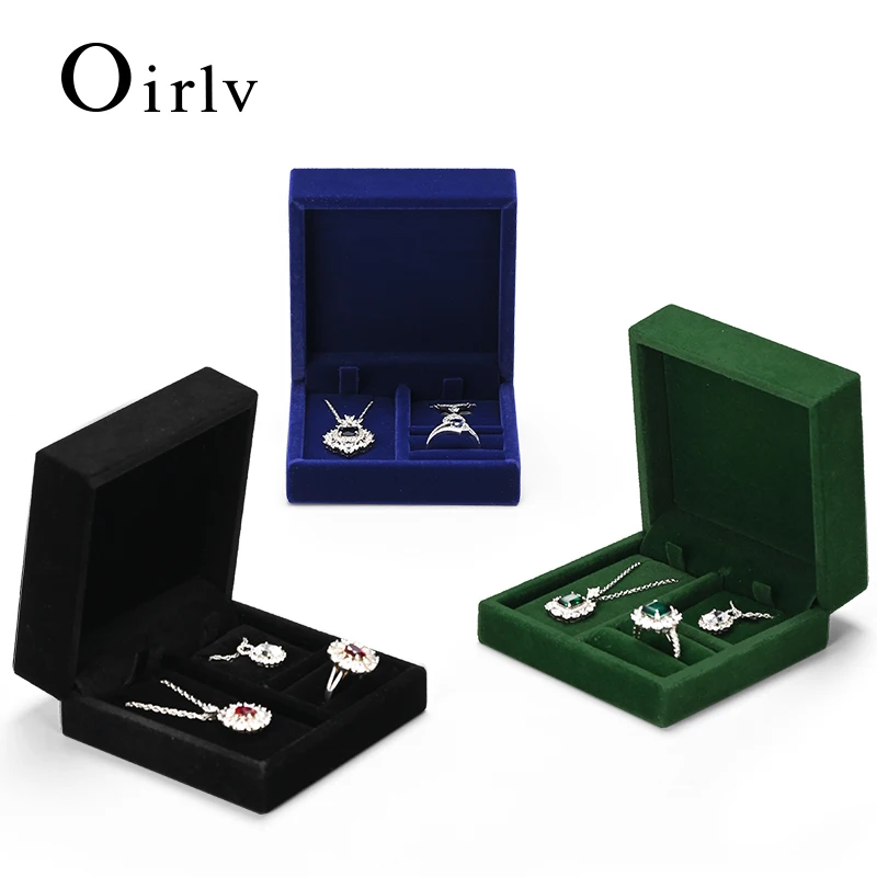 

Oirlv Microfiber Jewelry Storage Box Velvet Jewelry Organizer Storage Ring Earring Necklace Pendent Box Velvet Gift Jewelry Box