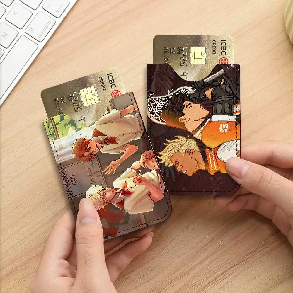 The FoxholeS Court Anime Ultra-Thin Mini Leather Card Holder Wallets for Men Women Lightweight Soft Genuine Leather Credit Card