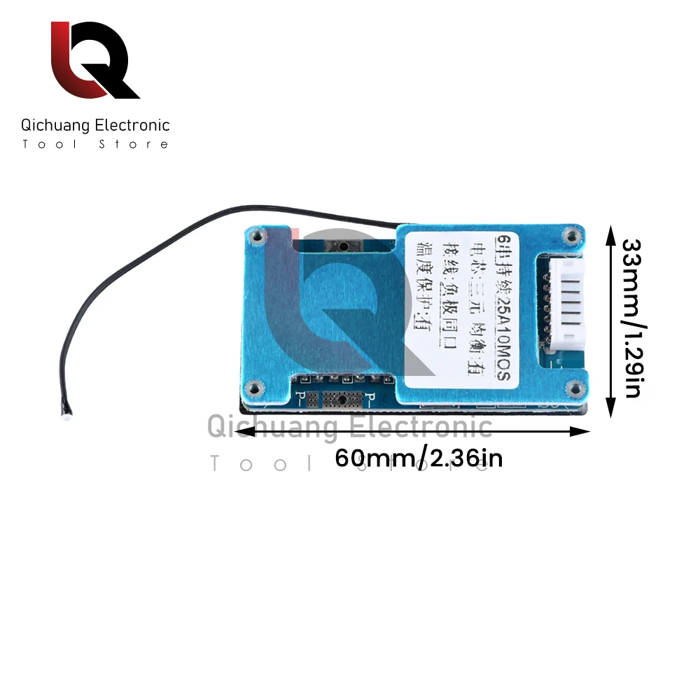 Lithium Battery BMS 6S 22.2V 15A 20A 25A Balanced Charge Board Equalizer with Overcharge Discharge Short Circuit Protection