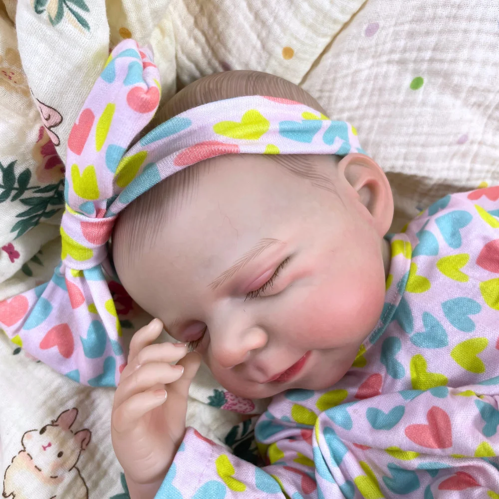 

MRB 18 Inch Full Body Vinyl Reborn Baby Doll Pascale Lifelike Newborn Doll Handmade 3D Skin Visible Veins Gift Toy For Girls