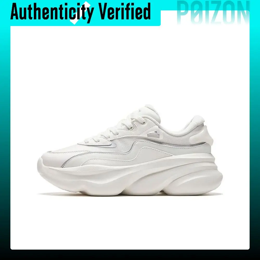 Anta Meow Shoes Comfortable Slip Resistant Abrasion Resistant Low top Chunky Sneakers Women's White 922338888-1