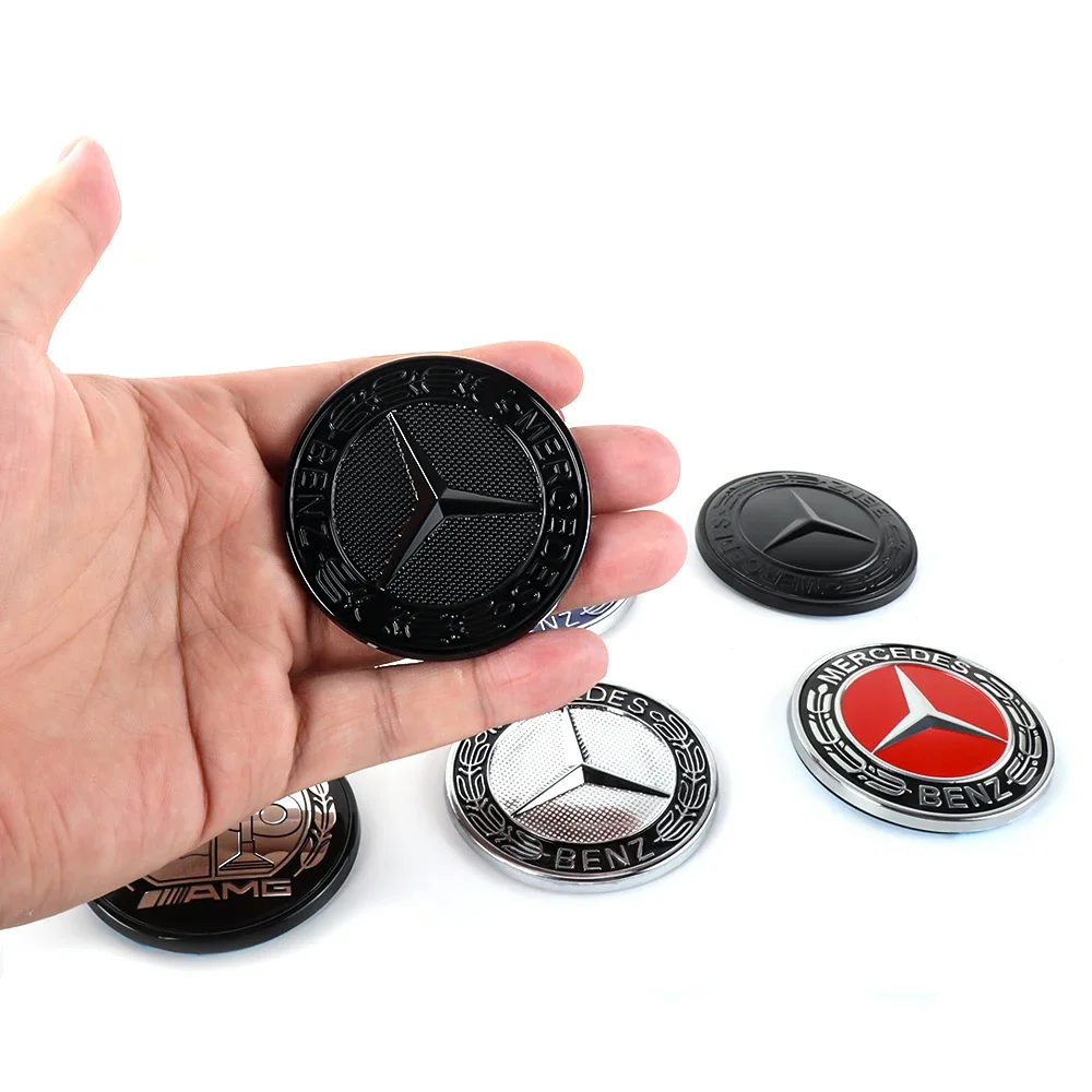 

57MM ABS Car Front Emblem Cover Stickers Auto Decoration Accessories AMG AMG A B C Class GLA CLA GLB For Mercedes Benz W447 W204