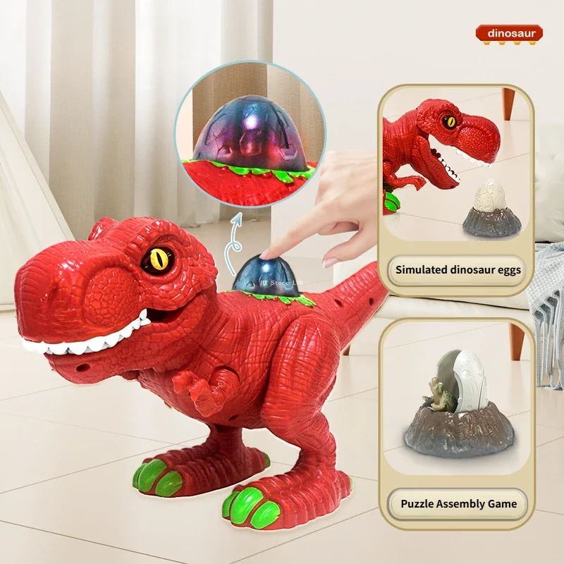 Super Sized Dinosaur Toy, Children's Jurassic Tyrannosaurus Rex Model, Simulation, Egg Laying, Swallowing, Walking, Roaring