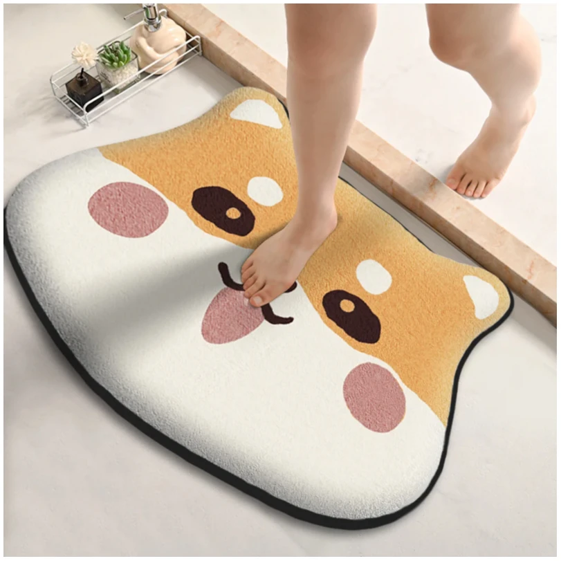 

Thickened special-shaped bathroom absorbent floor mat flannel toilet mat shower room non-slip and dirt-resistant foot mat