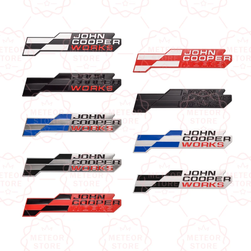 Car Nameplate John Cooper Works Grille Metal Badge Rear Trunk Decal Sticker Emblem For Mini Cooper S R59 R60 R61 R58 R56 One JCW