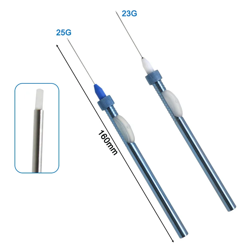 

1pcs Titanium Eye Flute Needle Straight Type Backflush Handle Eyelid Tool Ophthalmic Instrument 160mm Total Length