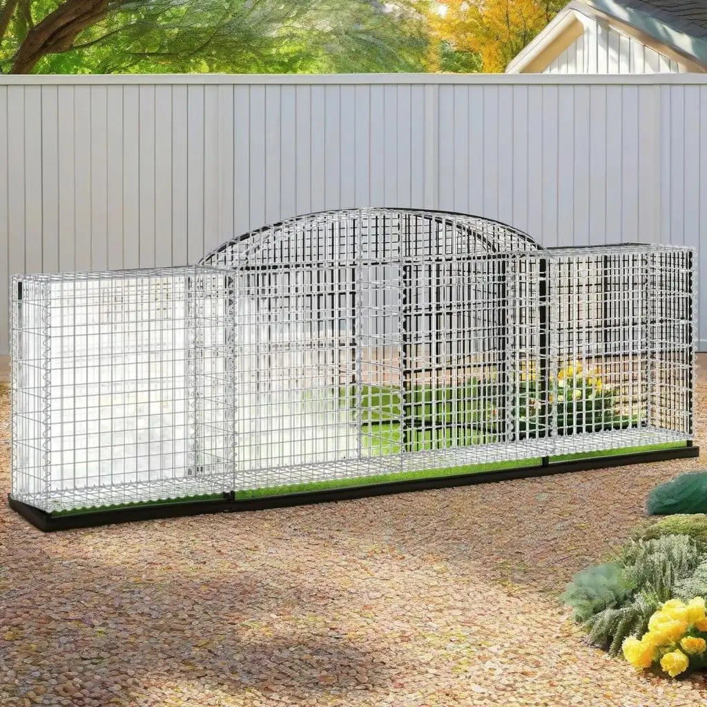 Galvanized Iron Arched Gabion Basket 118.1x11.8x31.5/39.4 - Durable Garden & Landscape Design