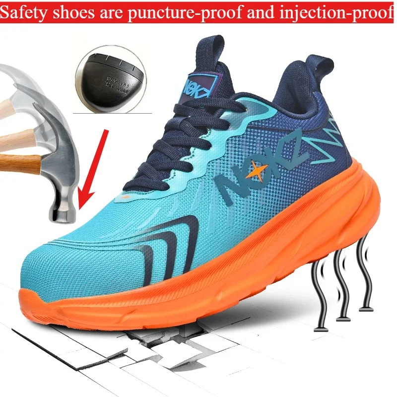 

Защитная обувь с вращающейся кнопкой, мужская рабочая обувь с защитой от ударов и проколов, модная мужская защитная спортивная обувь, защитные ботинки мужские