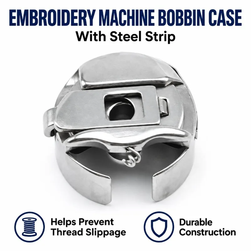 HENVOR Bobbin Case with Steel Strip for 20U Zigzag Sewing Machine and Computerized Embroidery Machine