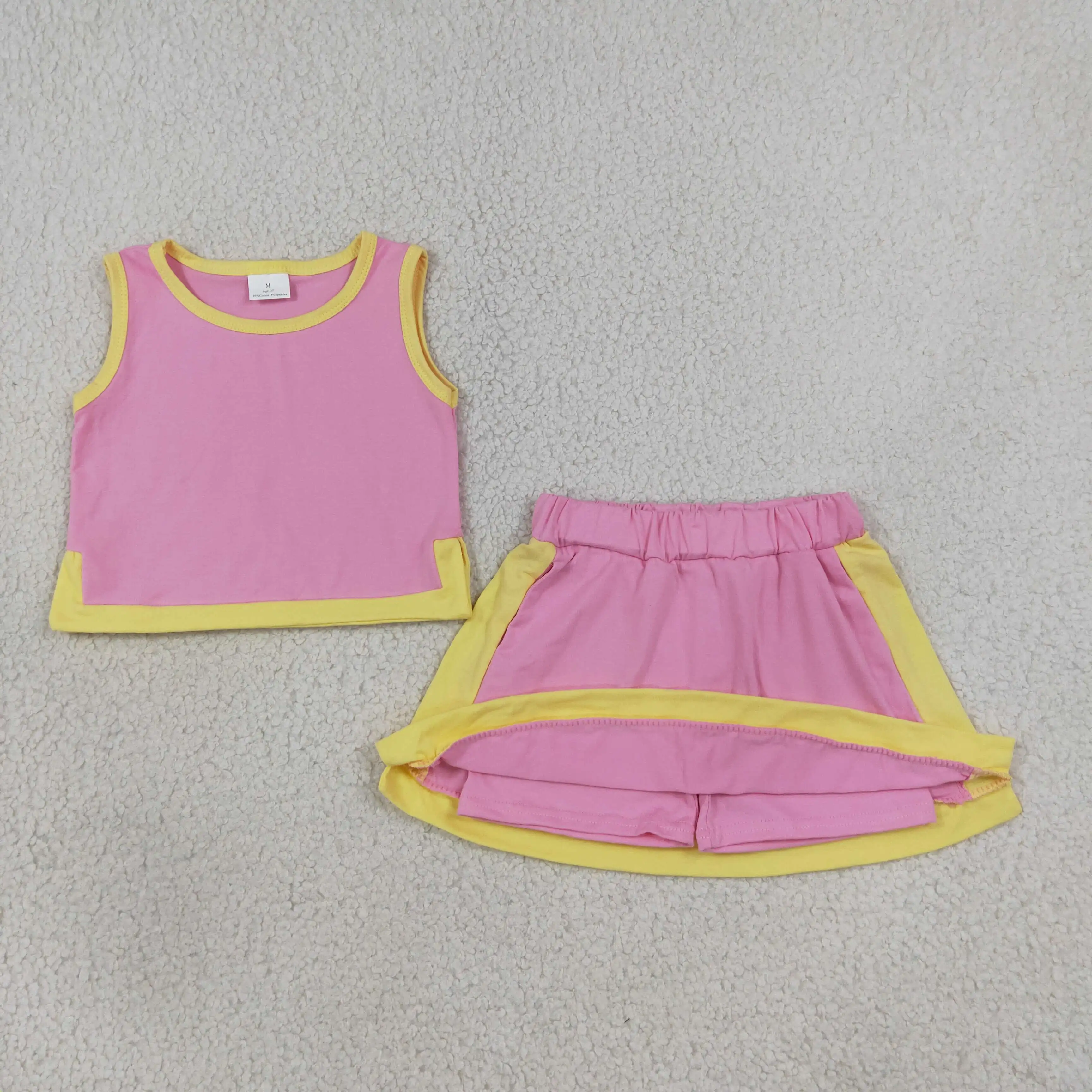 Wholesale Baby Girl Cotton Sleeveless Tops Kids Skirt Shorts Girls Summer Clothes Children Toddler Outfit Clothes