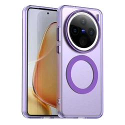 For Magsafe Magnetic Case for Vivo X200 Pro Mini X200pro Candy Color Translucent PC + TPU Shockproof Bumper for Vivo V40 Pro 5G