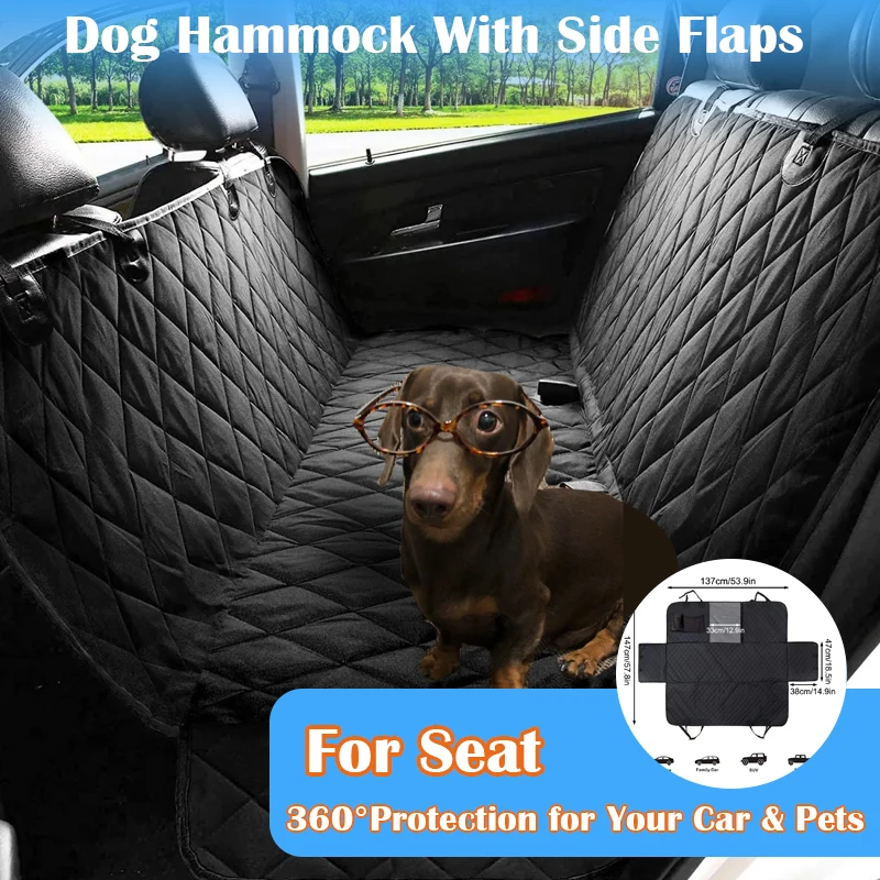 

For Back Seat Dog Car Hammock with Visual Mesh Window and Side Zipper Car Seat & Door Protection For Seat Cupra Born 2022-2024