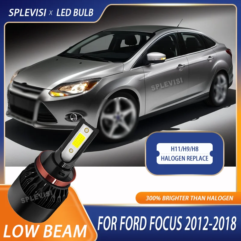 

Прочная черная алюминиевая светодиодная фара H11 ближнего света, яркая замена галогенной фары для Ford Focus 2012 2013 2014 2015 2016 2017 2018