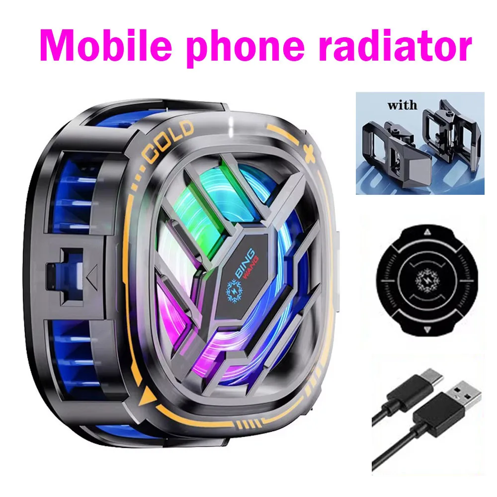

New X76A Magnetic Display Phones Cooler Back-Clip 2 in 1 Game Cooler Semiconductor Fast Phone Cooling Fan for IOS Android Phone