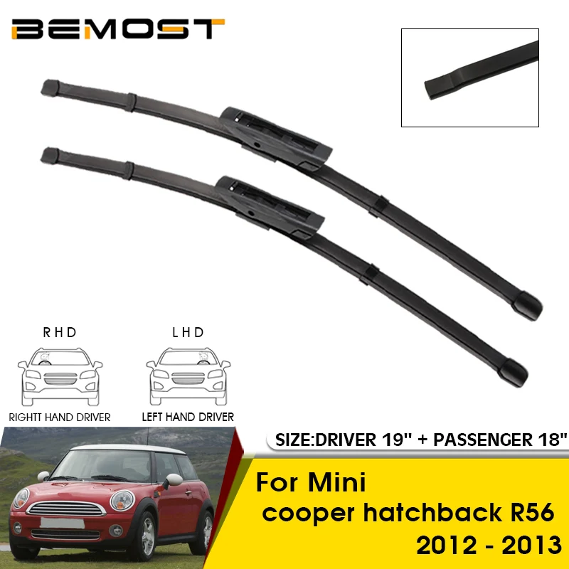 

Car Wiper Blades For Mini cooper hatchback R56 2012-2013 Windshield Windscreen Front Window Blades 19"+18" Car Accessories